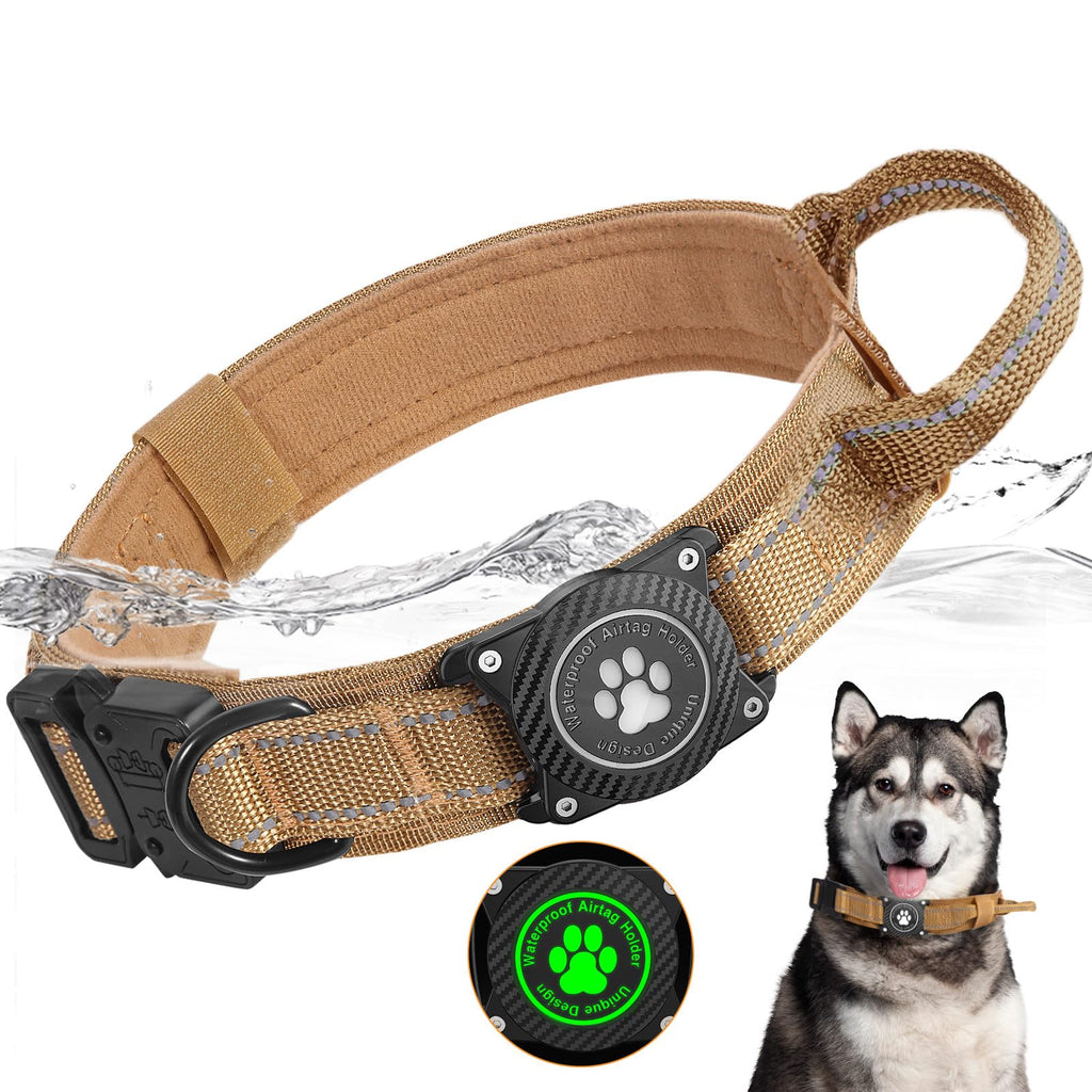 AquaGuard Tactical Dog Collar with AirTag Holder